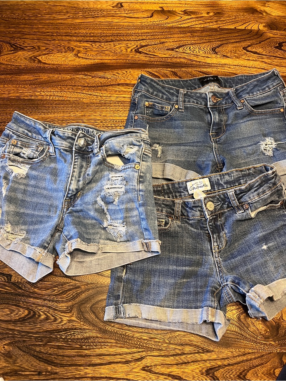 American Eagle and Aeropostale Blue Denim Shorts Lot